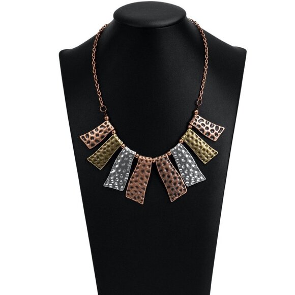 Gorgeous Copper & Sliver Boho Fashion Necklace Set - Picture 1 of 5